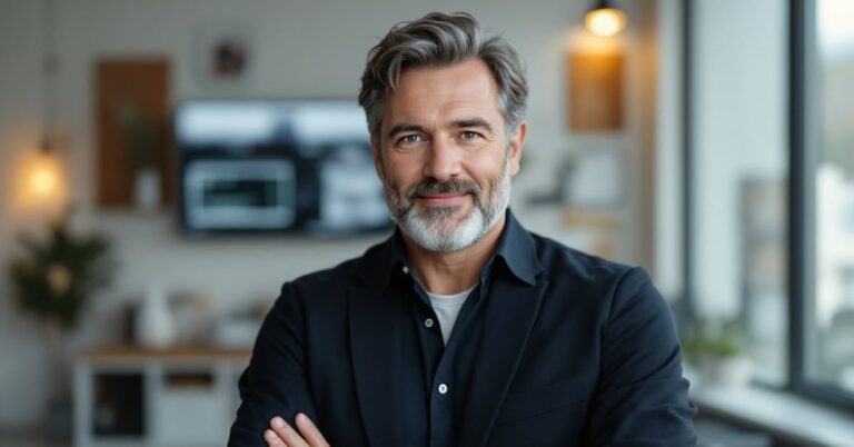 Chef de projet transformation digitale travaillant sur des outils numériques dans un bureau moderne