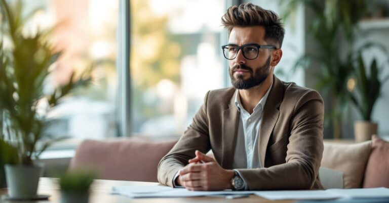 Financement pour entreprise en difficulté : un dirigeant analyse des documents financiers pour trouver des solutions
