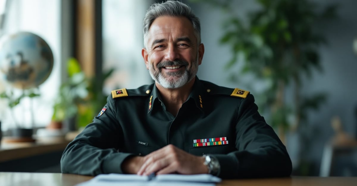 Chef d'état-major de l'armée en uniforme militaire, représentant le commandement des forces armées